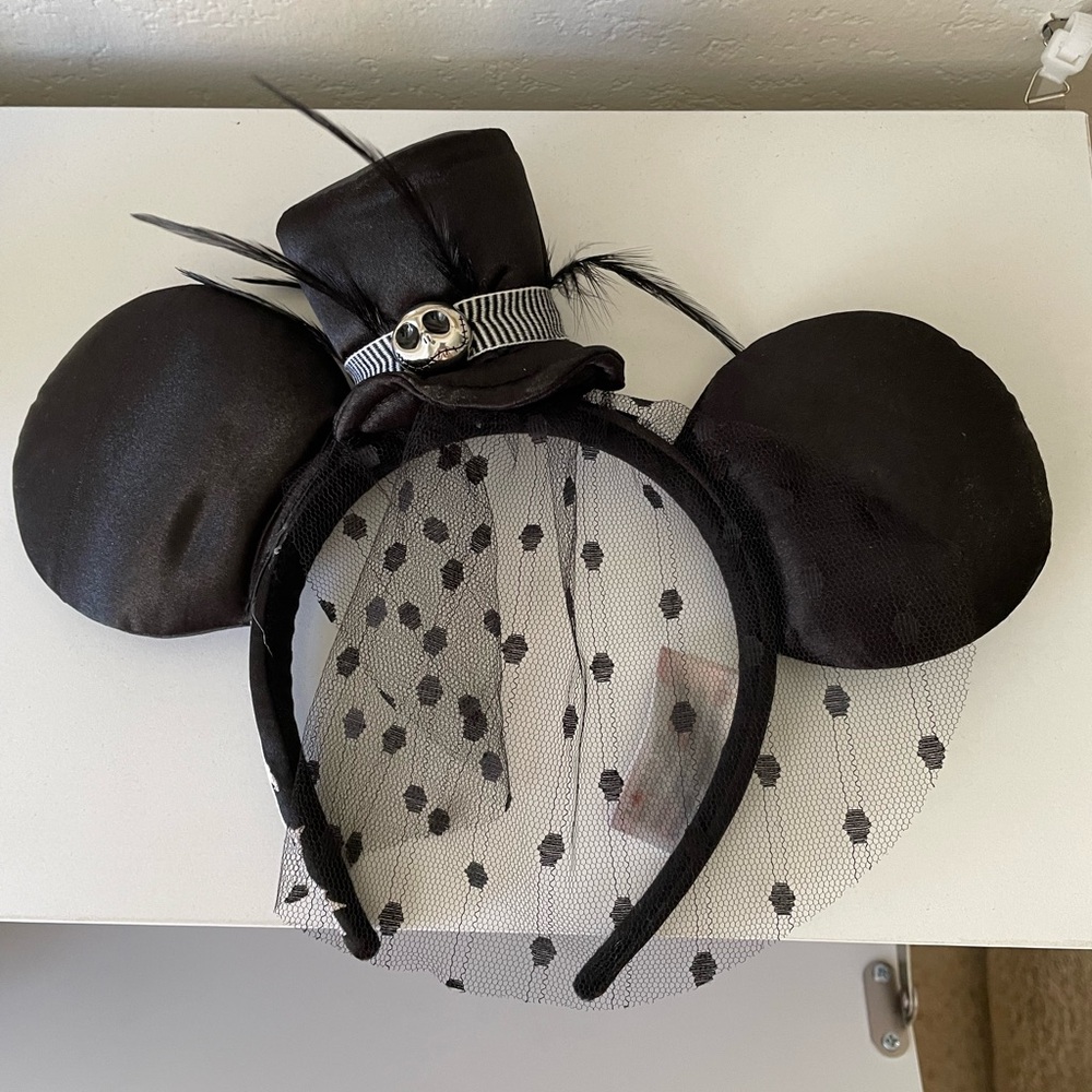 Disney Parks Nightmare Before Christmas headband ears Halloween Tim Burton